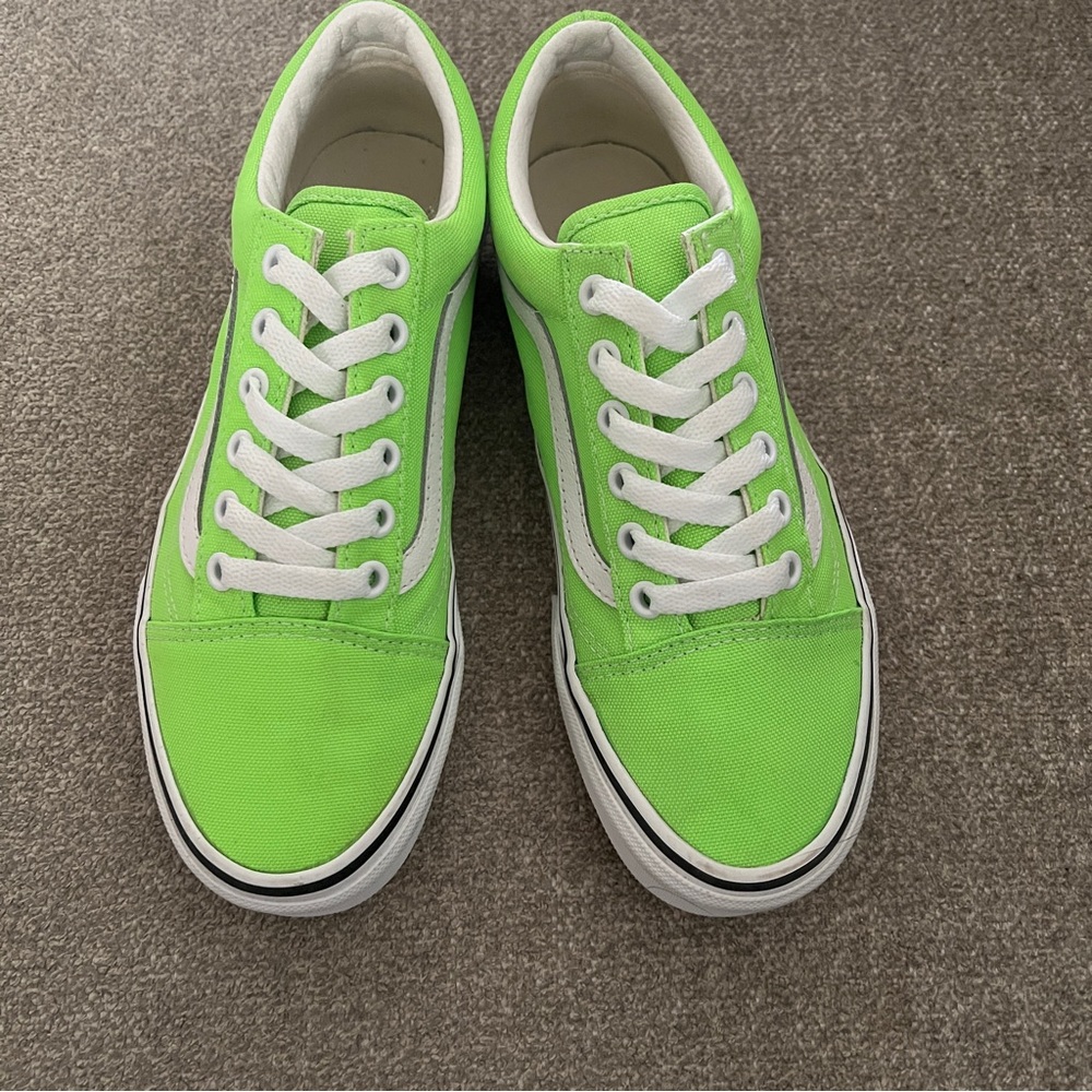 Vans Old Skool Neon Lime Green Sneakers Skate Shoes Festival Streetwear Size 7 - Picture 3 of 11